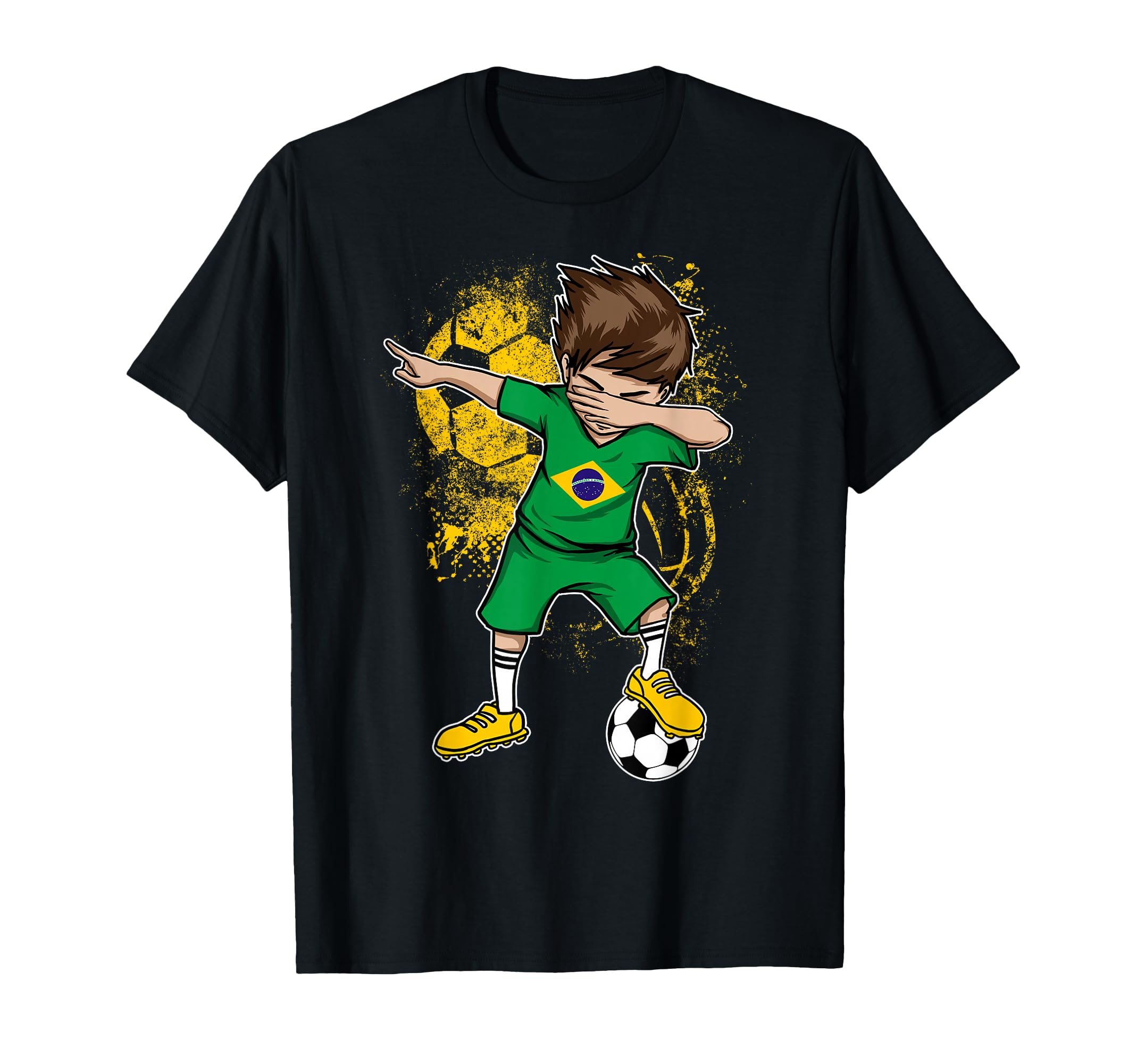 Dabbing Brazil Soccer Jersey T-Shirt - Casual Everyday Wear for Adults