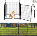 Tall Garden Fence and Borders,Wide Gate Low Threshold Fence Panels, 40in(H) 4 Panels Total 8.9 Ft(L) Animal Barrier Fence, Heavy Metal Dog Fence Outdoor for Yard