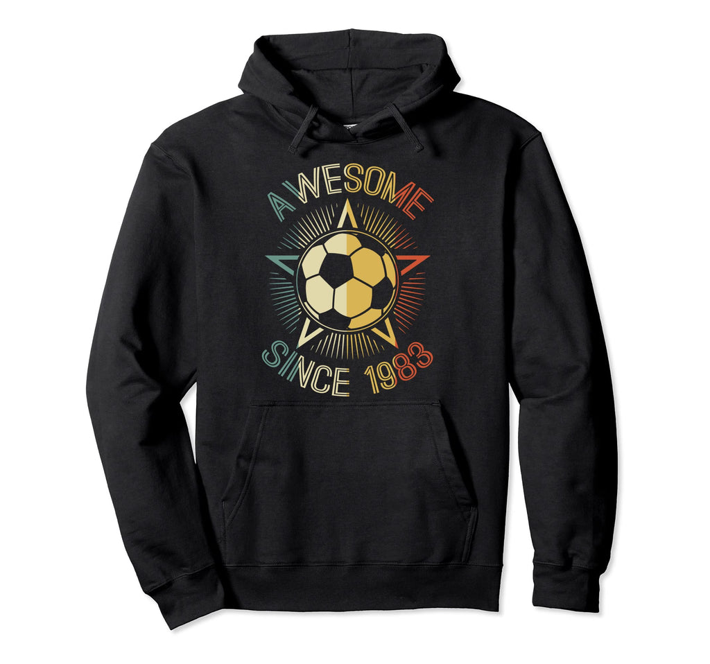 Awesome Since 1983 Soccer Birthday Hoodie - Streetwear Style for Adults