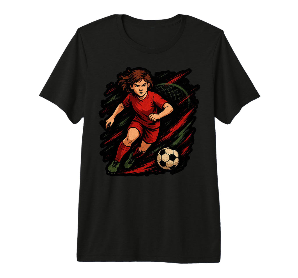 Soccer Player Kicking Ball Sports T-Shirt - Fun Novelty Design for Adults