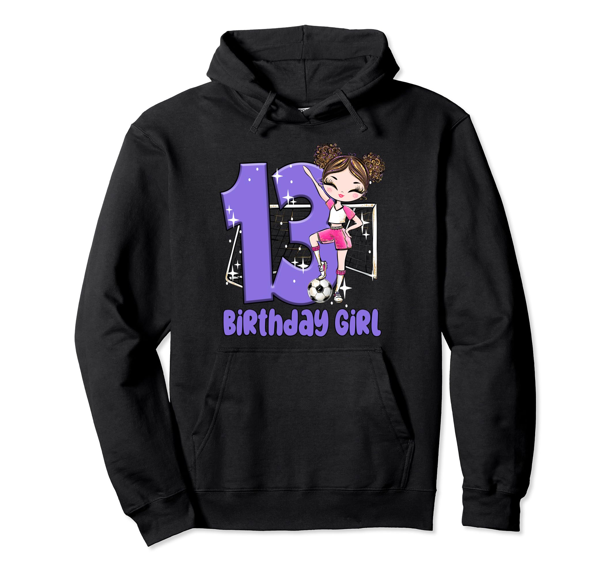 13Th Birthday Soccer Ball Net Party Hoodie - Fun Novelty Design Men Women