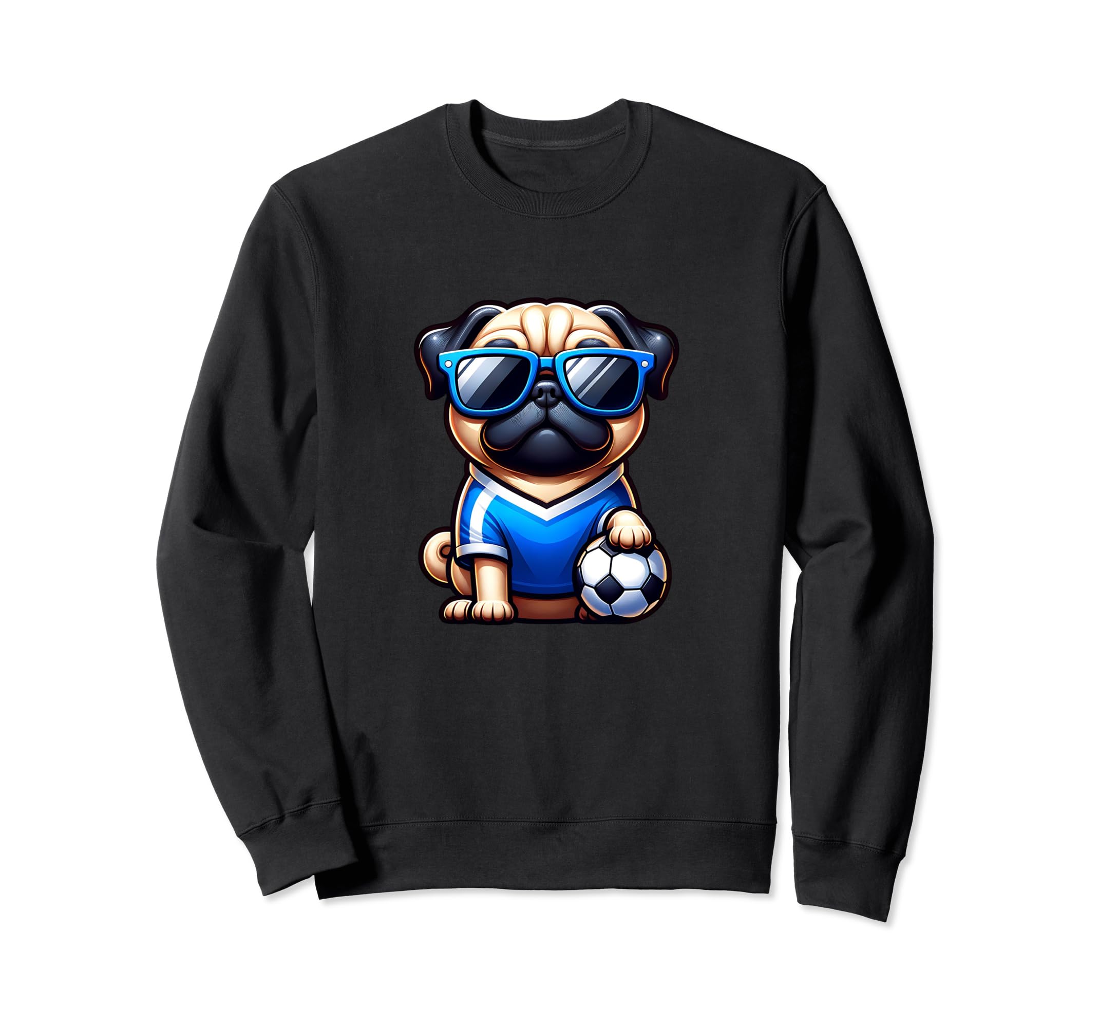 Pug Soccer Player Dog Champion Sweatshirt - Casual Everyday Wear Men Women