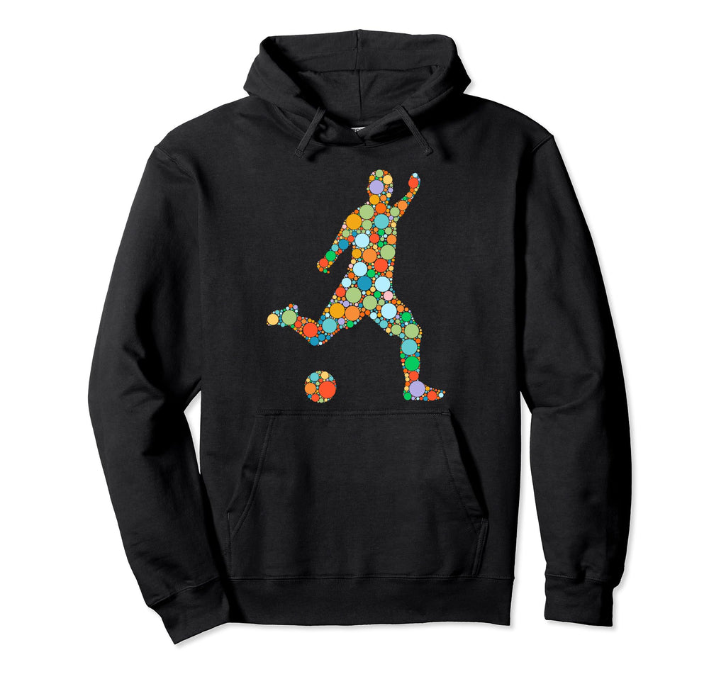 Soccer Player Ball Polka Dots Happy Hoodie - Custom Art Print Men Women