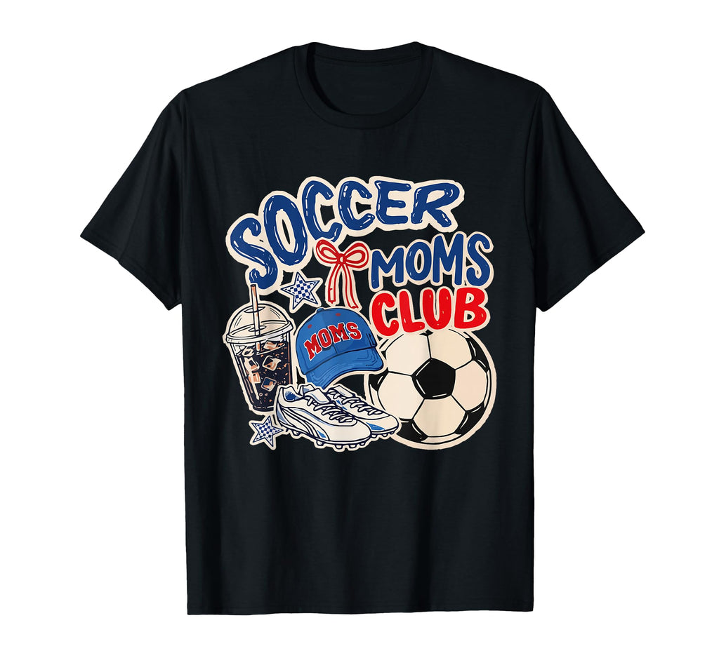 Soccer Moms Club Game Day Soccer Moms T-Shirt - Trendy Graphic for Adults