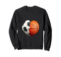 Split Heart Soccer Basketball Sweatshirt - Novelty Apparel Unisex
