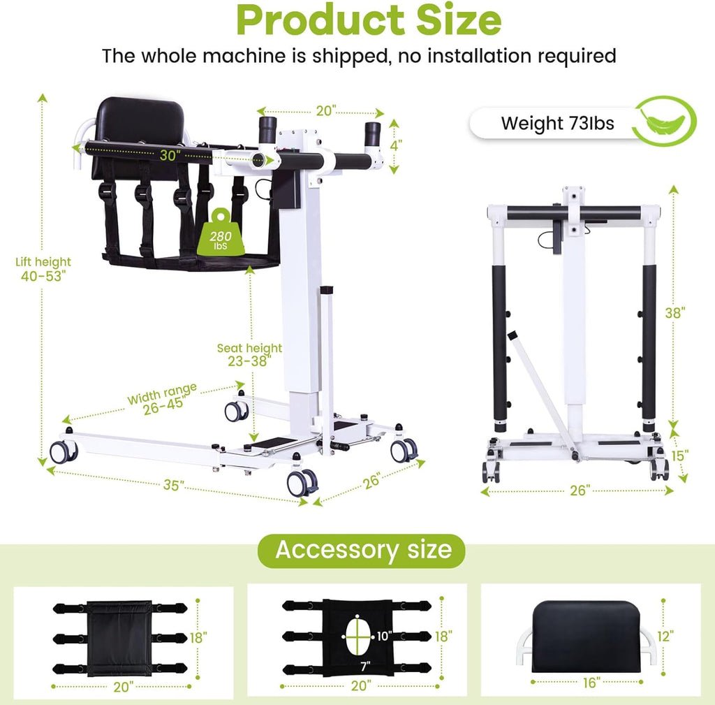 Upgrade-Electric Transfer Lift,Patient Lift Transfer Chair for Home,Folding Portable Patient Lift for Car,Handicap Lift Shower Chair,Bathroom Wheelchairs Transfer Chairs for Seniors