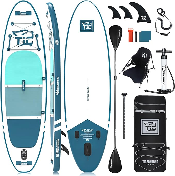 Inflatable Paddle Board with Premium SUP Board Accessories, Allround Paddle Boards for Adults/Kids,Stand Up Paddle Board Defender Collection