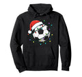 Soccer Santa Ball Lights Holiday Soccer Fan Hoodie - Graphic Print Unisex