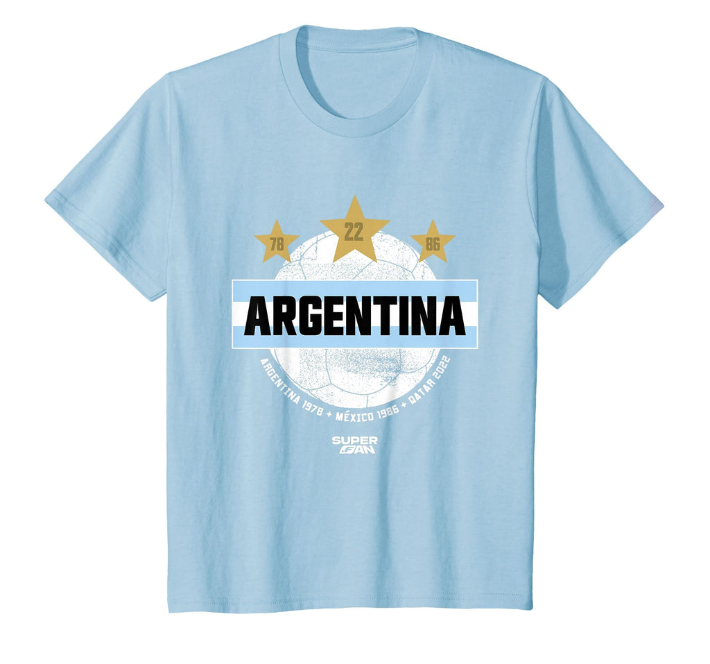 Superfan Argentina Champions Stars T-Shirt - Graphic Print for Adults