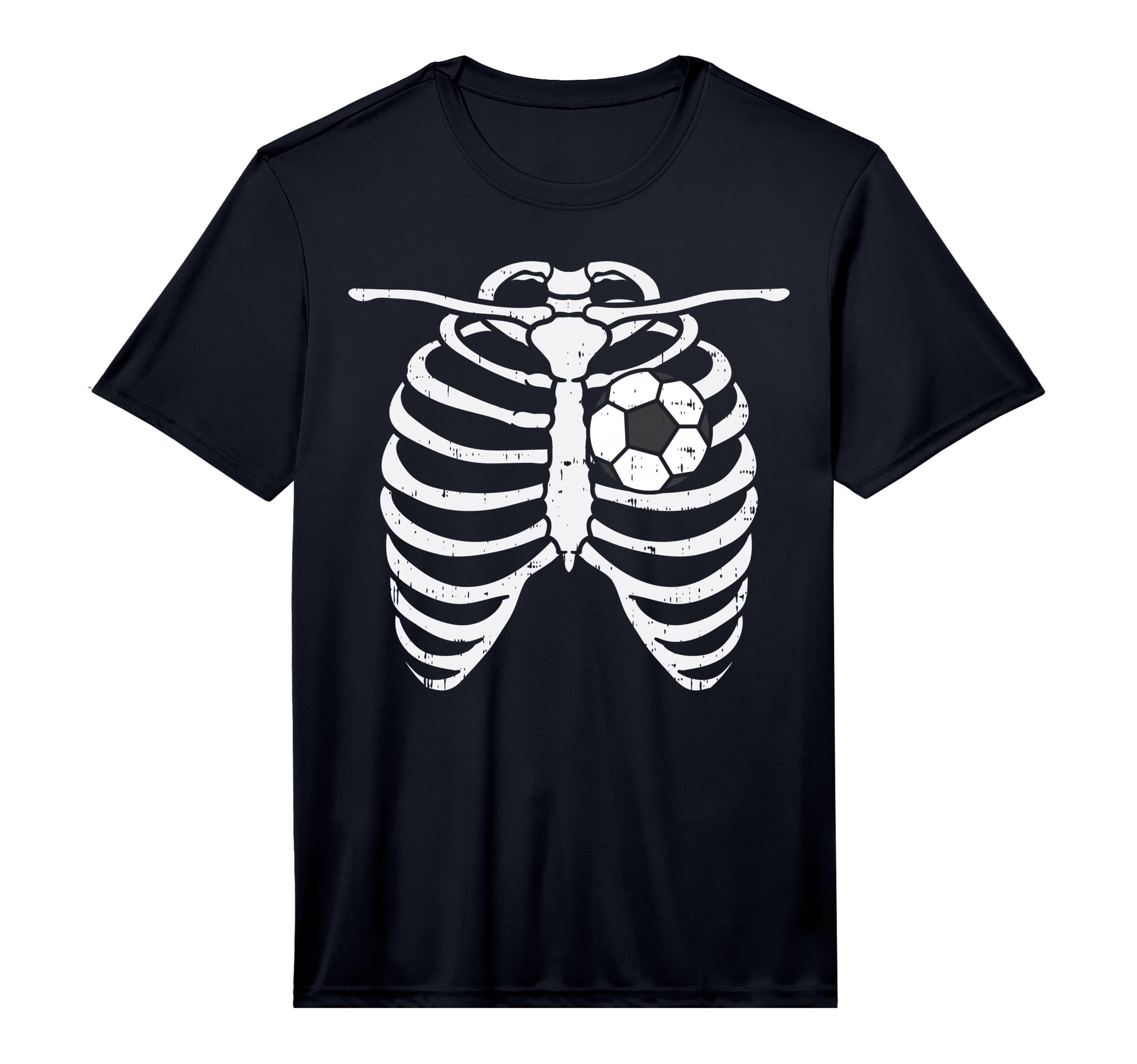 Soccer Heart Skeleton Ribs X Ray T-Shirt - Casual Everyday Wear Unisex