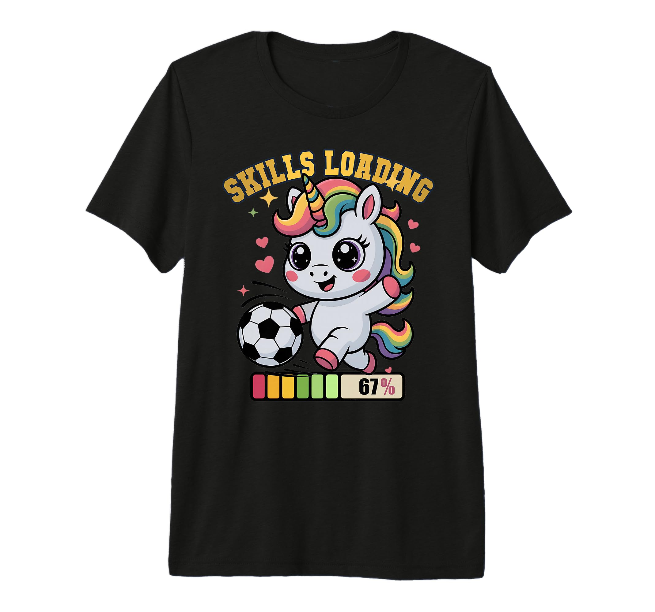 Soccer Unicorn Skills Loading Win T-Shirt - Graphic Print Men Women