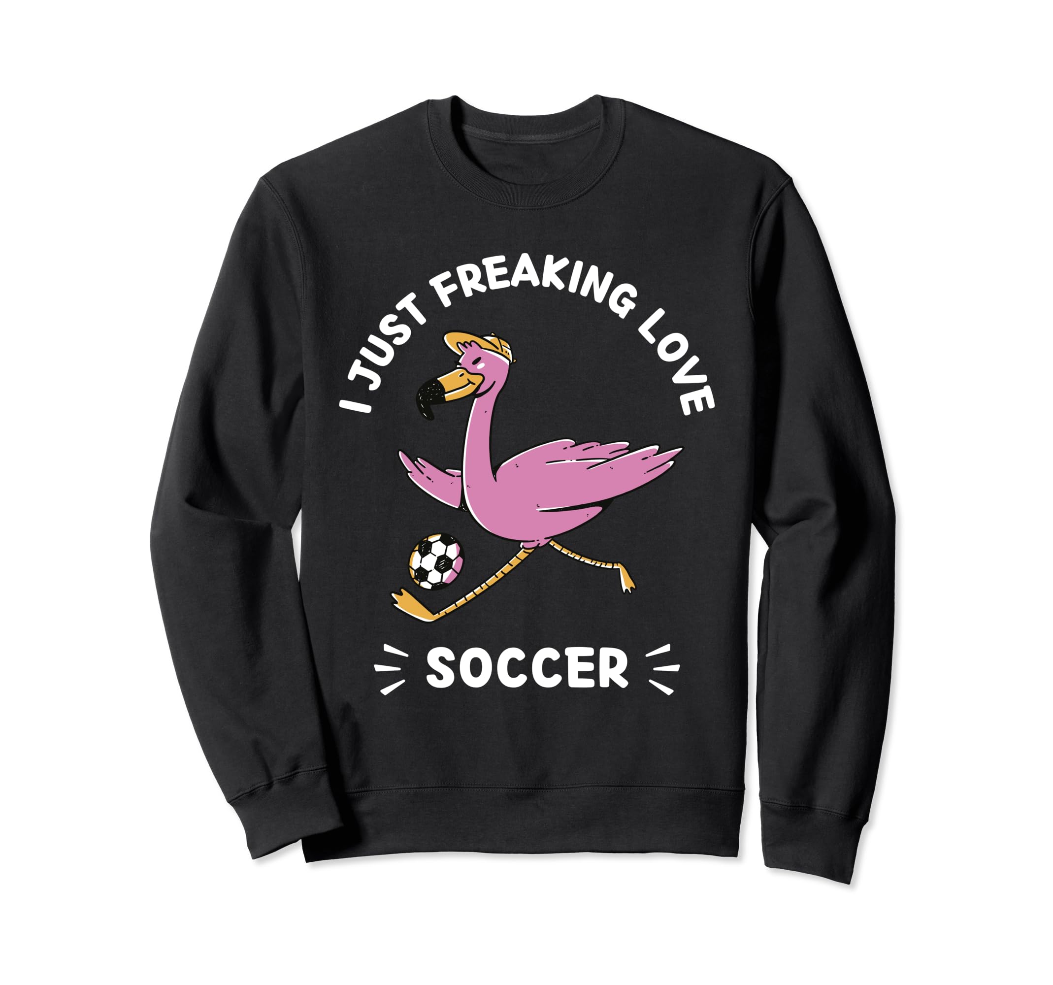 Kawaii Flamingo I Just Freaking Love Sweatshirt - Unique Graphic Unisex