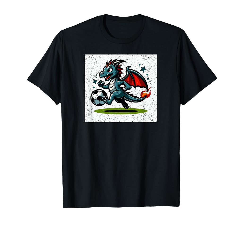 Dragon Loves Soccer T-Shirt - Unique Graphic Unisex