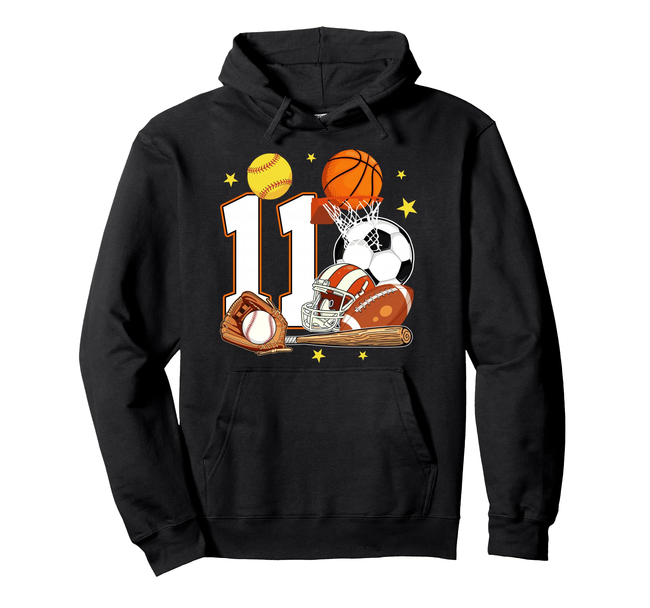 11Th Birthday Sports Birthday Theme 11 Year Hoodie - Graphic Print Unisex
