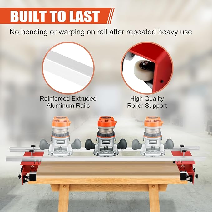 Howaoo Router Sled, Portable and Easy to Adjust Slab Flattening Jig, 60 inches Router Sled for Flattening Slabs, Trimming Planing Machine for Wood Flattening, Home DIY