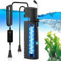 AquaMiracle Aquarium Filter with U - V Light & Pre-Filter Sponge, Fish Tank Filter with Timer for Green Water, Green Clean Machine Turtle Filter with Aeration for Aquarium and Pond 40-70 Gallon