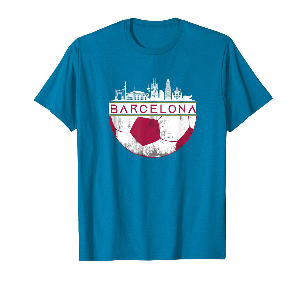Barcelona City Skyline Soccer Sports T-Shirt - Minimalist Print Men Women