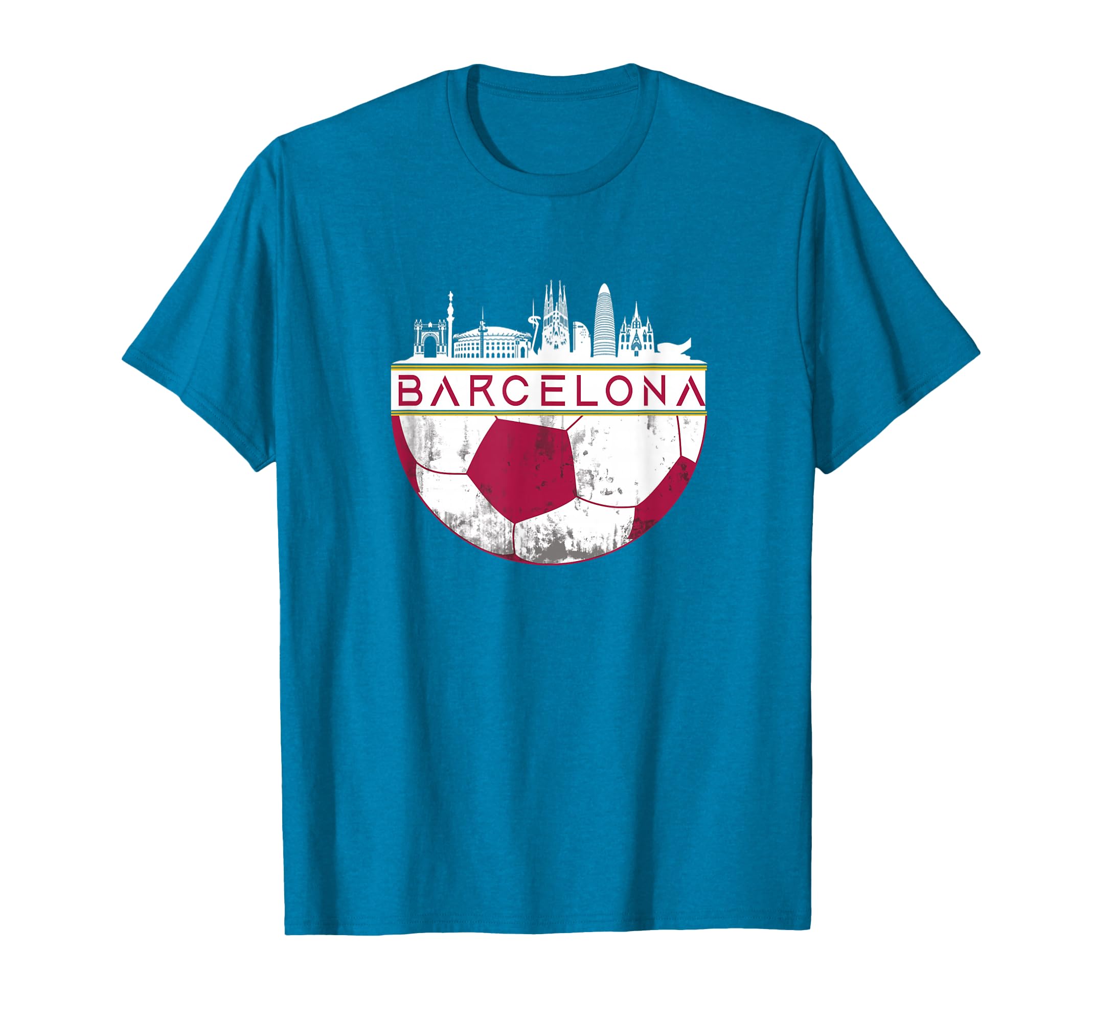 Barcelona City Skyline Soccer Sports T-Shirt - Minimalist Print Men Women