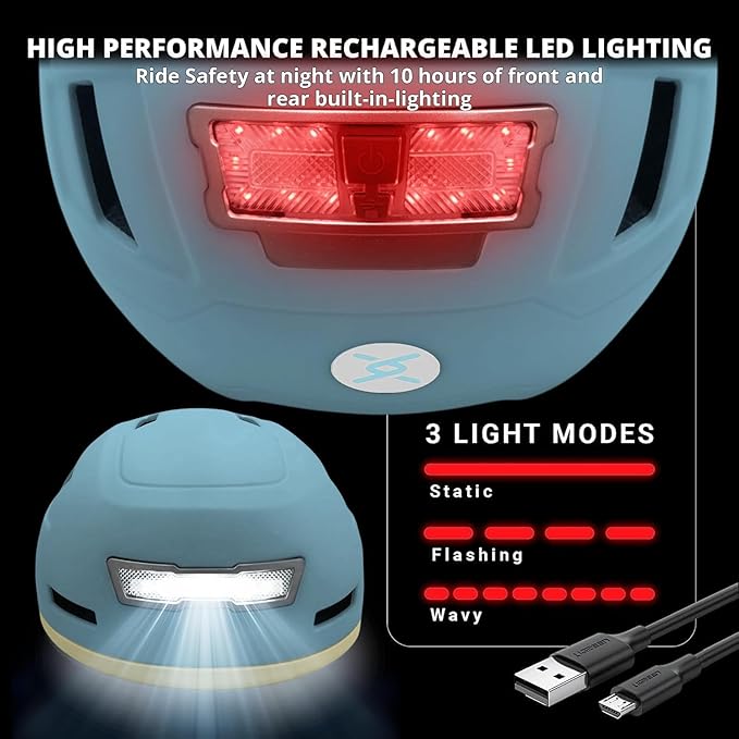 Kid Bike Helmets for Boys and Girls | Fit Head 51-54cm Circumference | CPSC & NTA-8776 Dual Certified | Multi-Sport Helmets with LED Lights, Magnetic Buckle, Detachable Visor