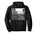 Eat Sleep Soccer Repeat Funny Footballer Hoodie - Graphic Print for Adults