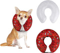 CuteBone Inflatable Dog Donut Collar with Removable Soft Fleece Covers for Small/Medium/Large Dogs and Cats After Surgery GWB07M
