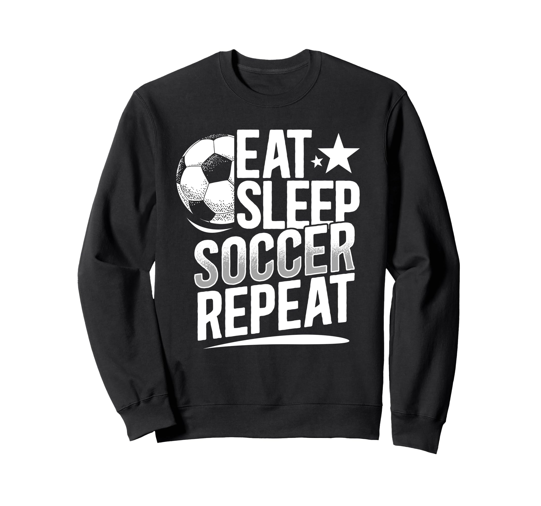 Eat Sleep Soccer Repeat Soccer Player Sweatshirt - Unique Graphic Unisex