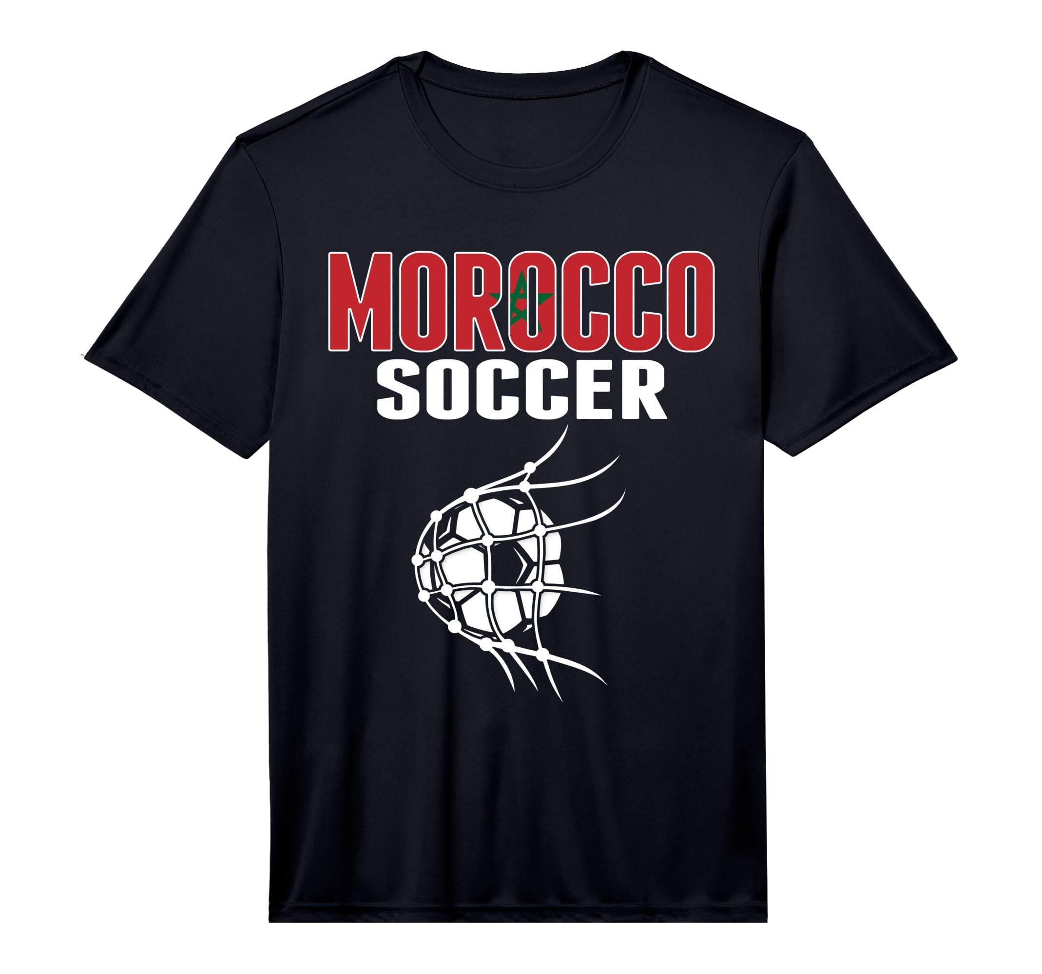 Morocco Soccer Ball Net Moroccan T-Shirt - Trendy Graphic for Adults