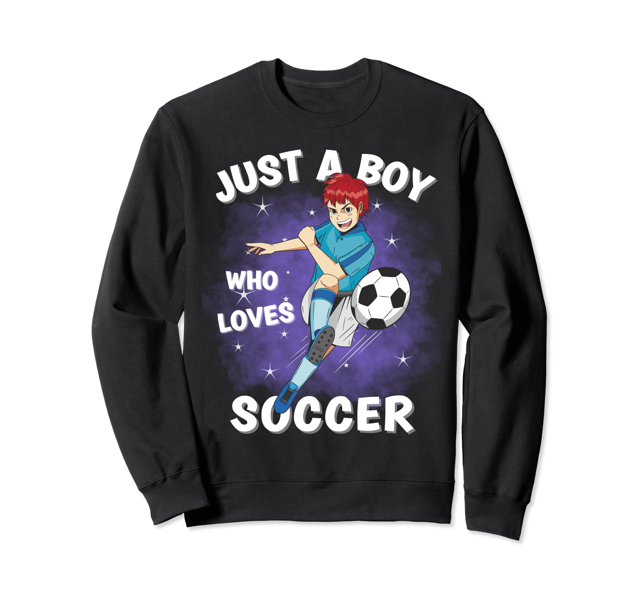 Just Who Loves Soccer Funny Sweatshirt - Aesthetic Graphic for Adults
