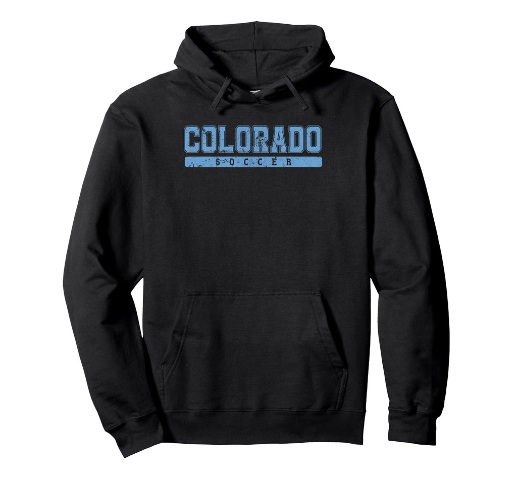 Colorado Soccer Sky Blue Text Hoodie - Trendy Graphic for Adults