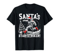 Santas Star Striker Funny Soccer Player T-Shirt - Graphic Print Unisex