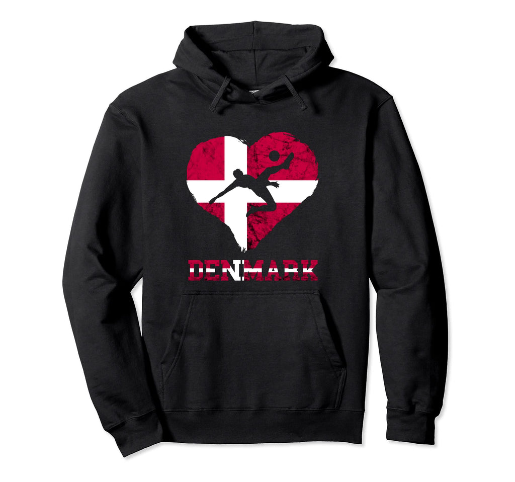 Danish Flag Denmark Flag Heart Hoodie - Custom Art Print for Adults