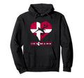Danish Flag Denmark Flag Heart Hoodie - Custom Art Print for Adults