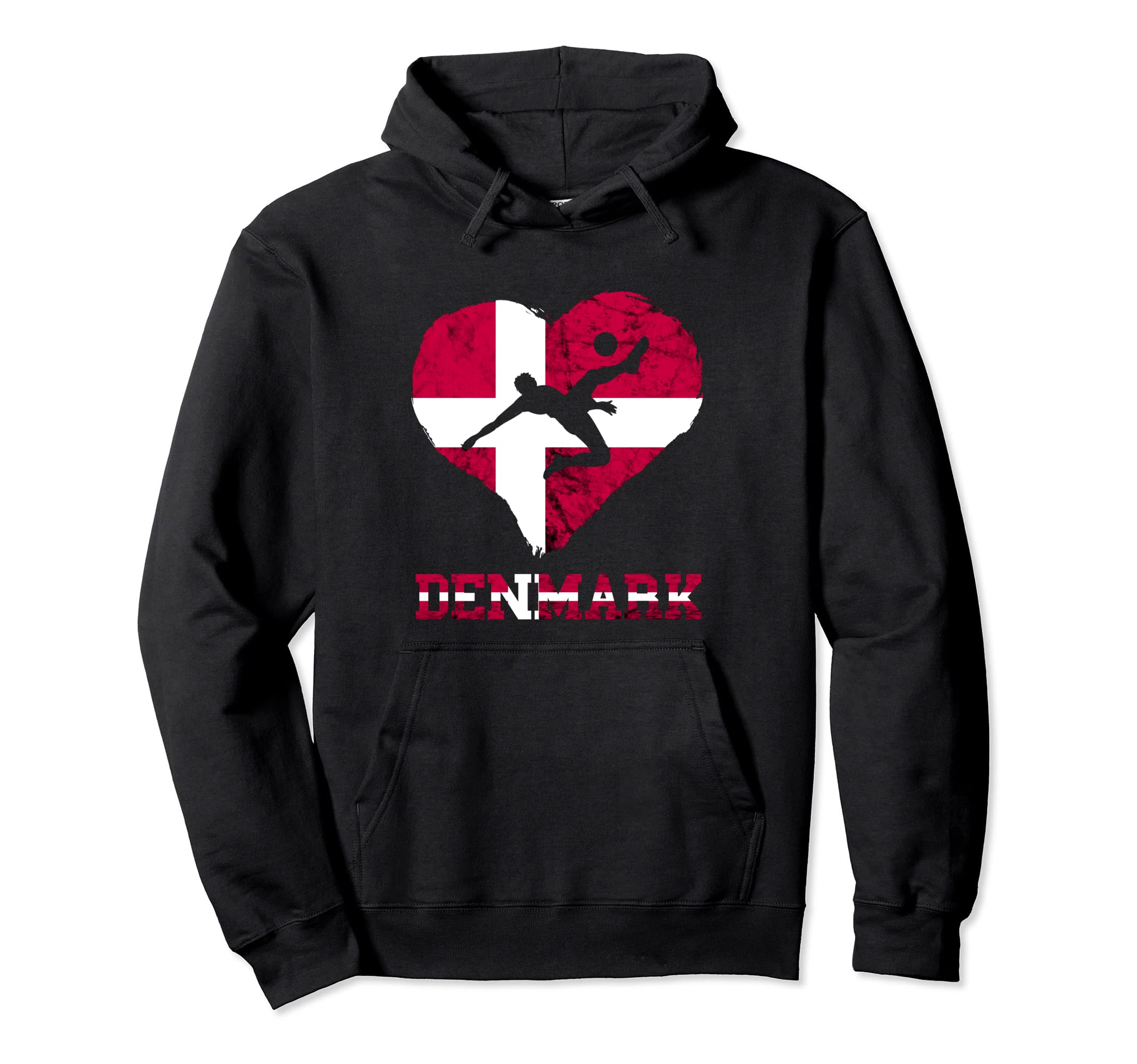 Danish Flag Denmark Flag Heart Hoodie - Custom Art Print for Adults