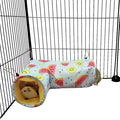 Large Caliber Guinea Pig & Rat Tunnel Hideout & Hammock, Corner Hideout Toy for Guinea Pig, Ferret, Hedgehog & Piggy to Hide and Shuttle (3. Tunnel-Watermelon)