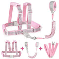 Accmor Toddler Harness Leash, Reflective Kids Leashes with Anti Lost Wrist Link, 3 in 1 Child Harnesses with Key Lock Design for Girls, Baby Walking Wristband Rope Protection Belt Tether.