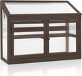 MCombo 2-Tier Wooden Cold Frame Garden Greenhouse Raised Flower Planter Shelf Bed Protection 6057-0160 (Brown)