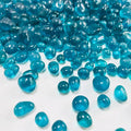 Glass Stones, 0.85LB/385g Aquarium Gravel Rocks, Blue Green Pebbles for Fish Tank, Sea Glass for Vase Filler Craft