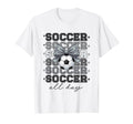 Groovy Soccer Coquette Bow Soccer T-Shirt - Custom Art Print for Adults