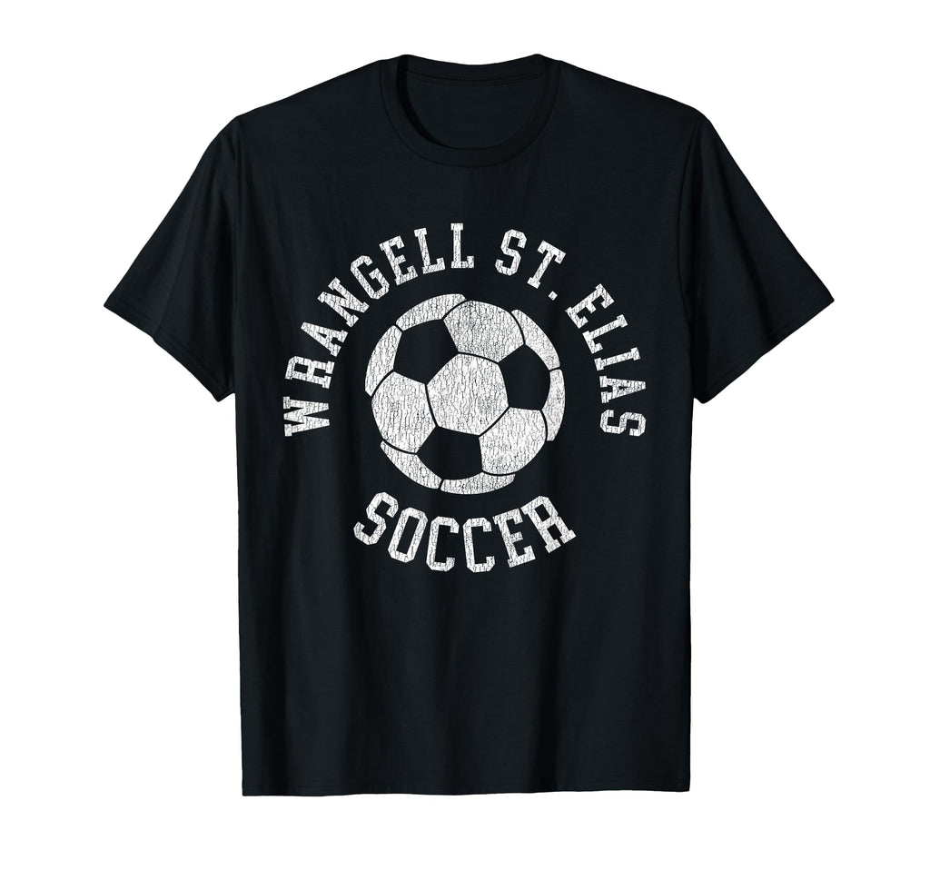 Wrangell St Elias Soccer Distressed 90S T-Shirt - Graphic Print for Adults