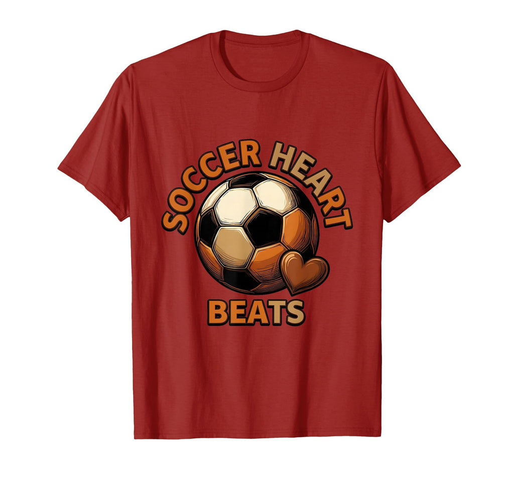 Soccer Heart Beats Passionate Football T-Shirt - Graphic Print Men Women