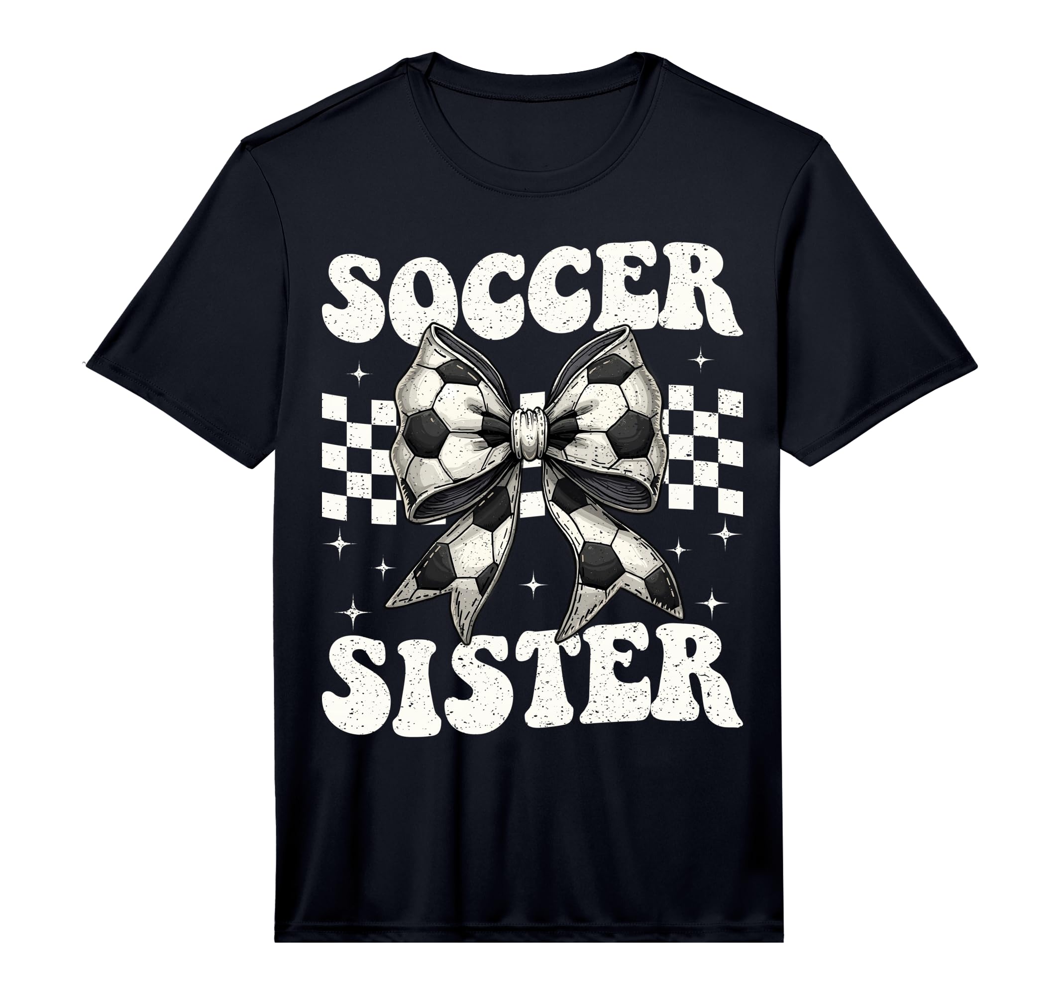 Soccer Sister Funny Coquette Bow Soccer T-Shirt - Graphic Print Men Women
