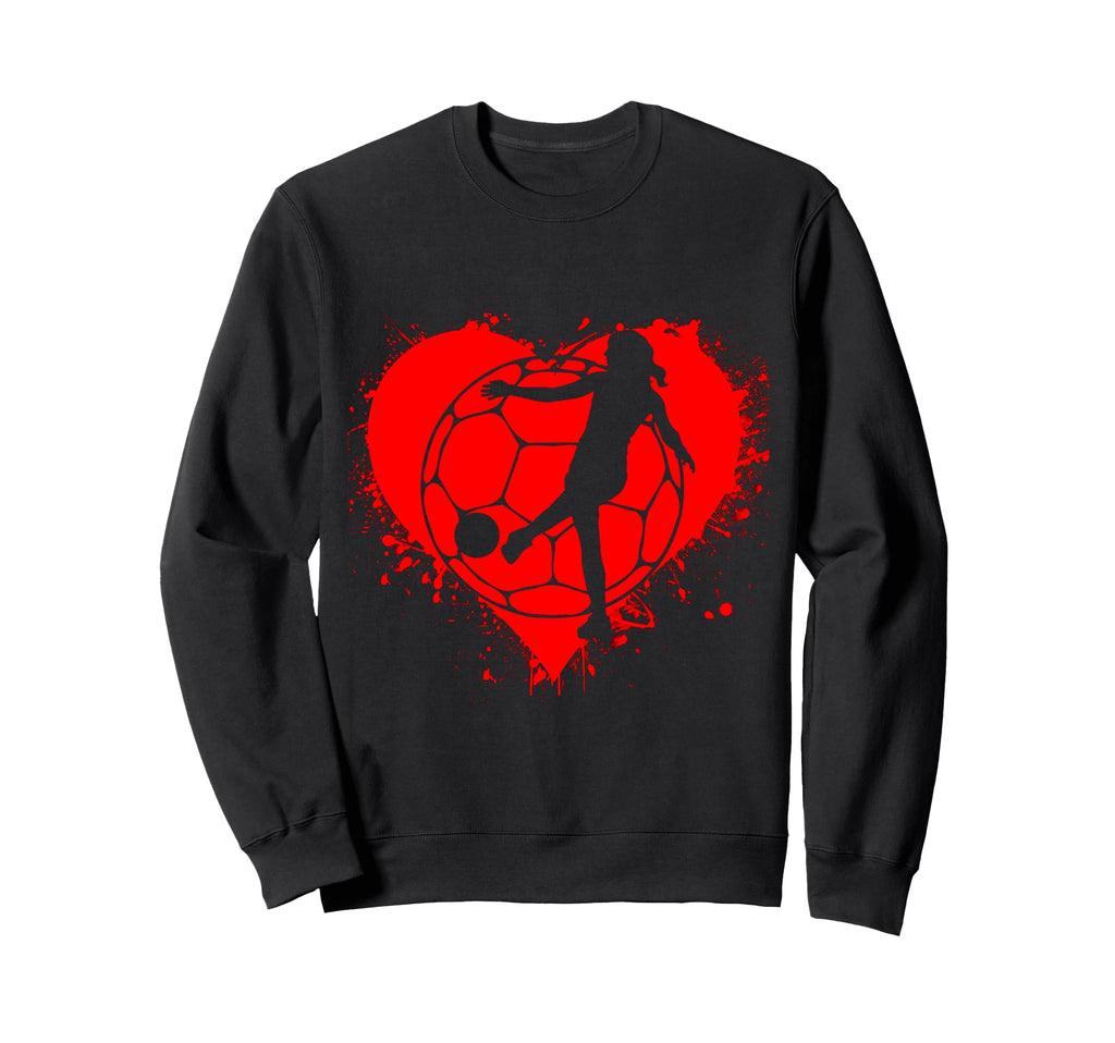 Soccer Lady Fan Football Sweatshirt - Minimalist Print for Adults