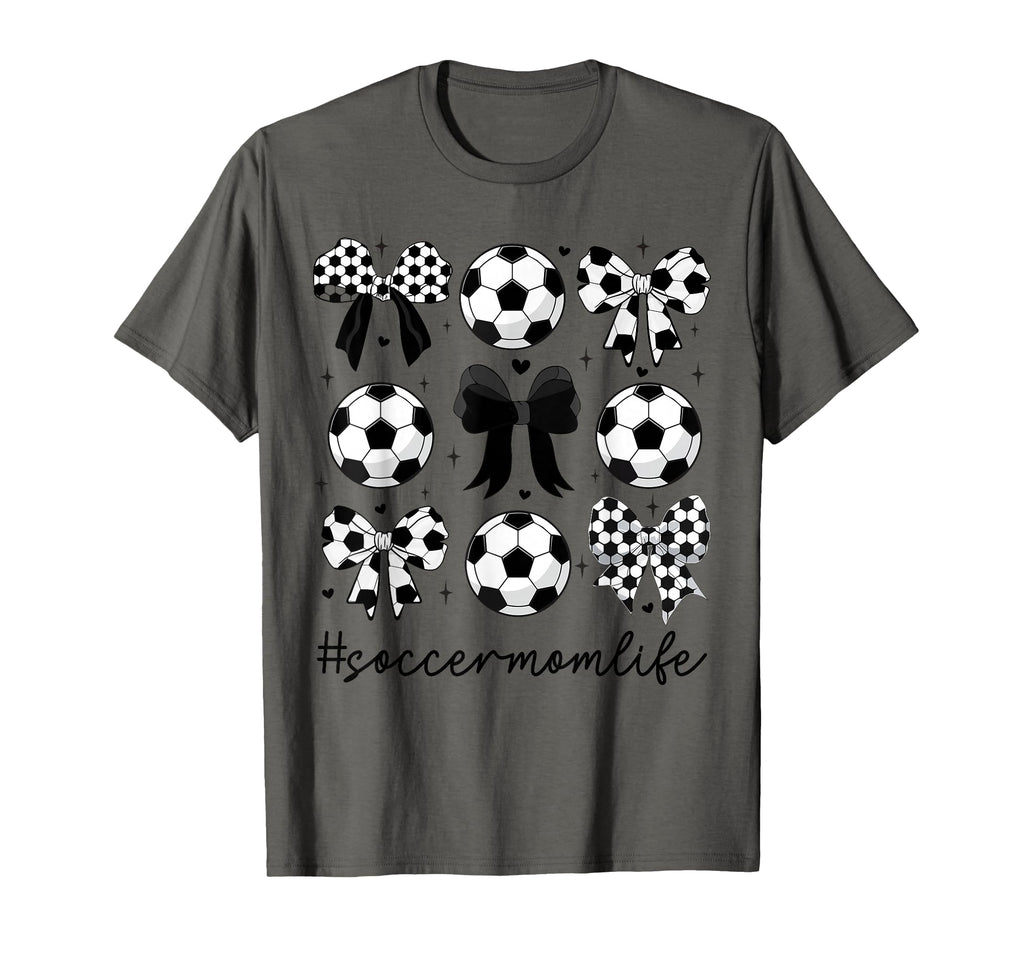 Coquette Bow Soccer Mom Life Game Day T-Shirt - Aesthetic Graphic Unisex