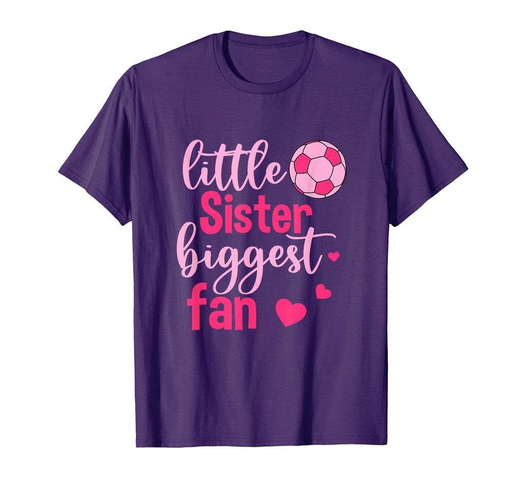 Soccer Sis Funny Little Sister T-Shirt - Novelty Apparel for Adults