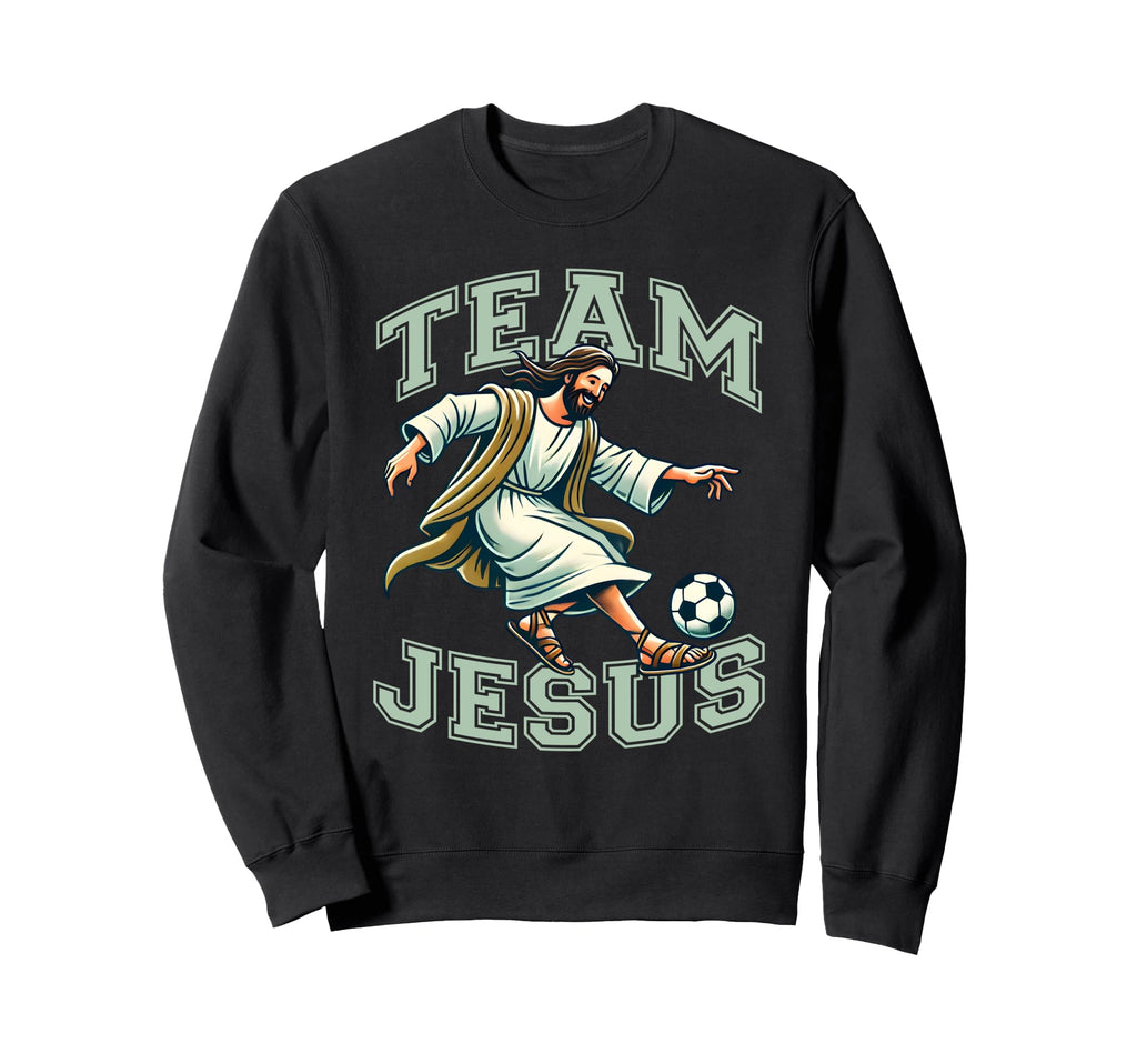 Team Jesus Soccer Lover Christ Sweatshirt - Aesthetic Graphic for Adults