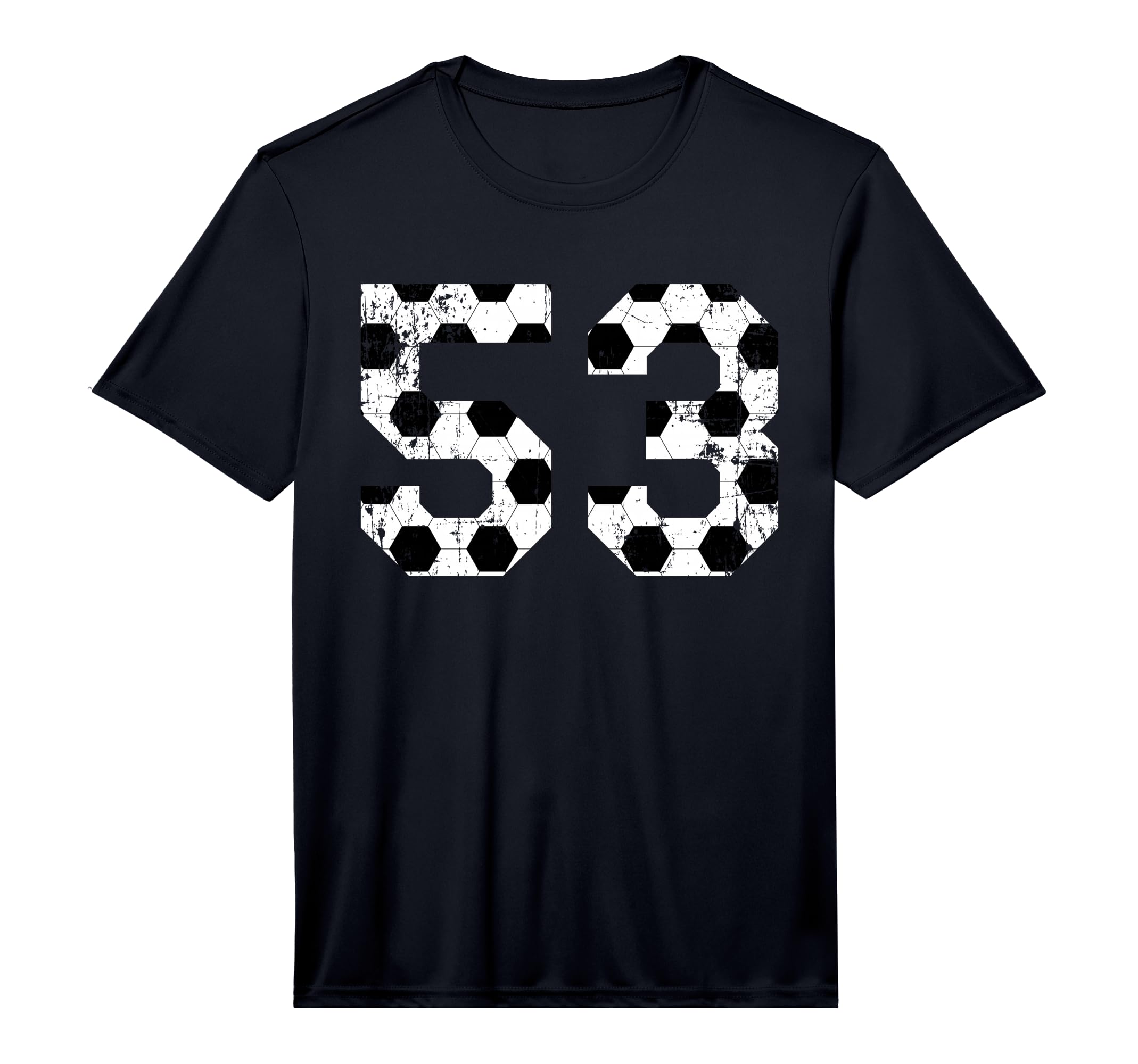 Soccer 53 Jersey Number Performance T-Shirt - Casual Everyday Wear Unisex