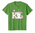 Letter K Monogram Unicorn Gift T-Shirt - Casual Everyday Wear Unisex
