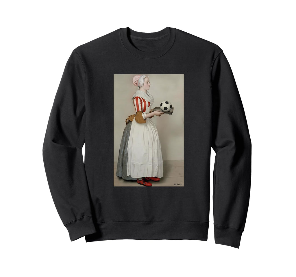 Serving Football Red Striped Soccer Sweatshirt - Unique Graphic Men Women