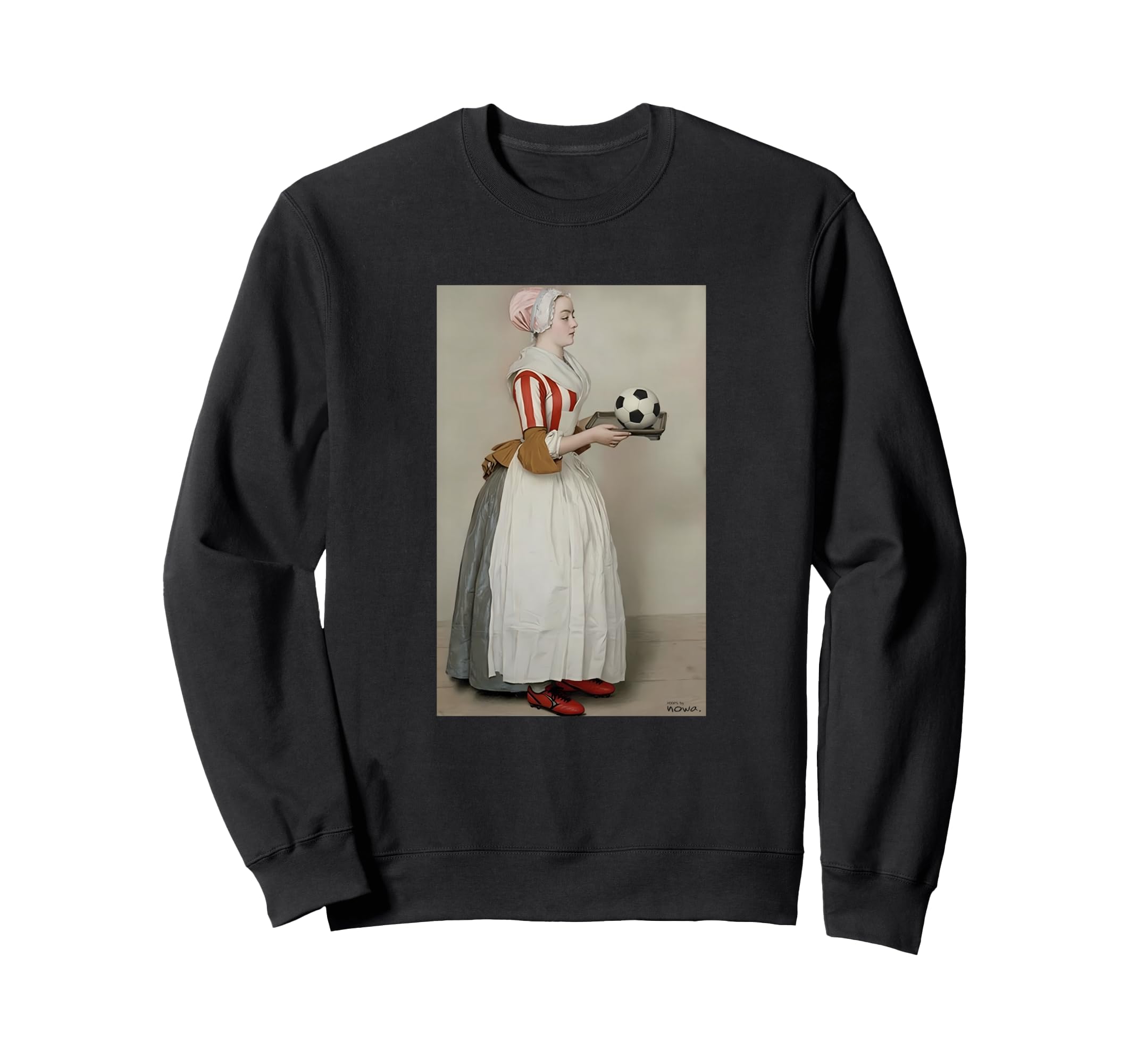 Serving Football Red Striped Soccer Sweatshirt - Unique Graphic Men Women