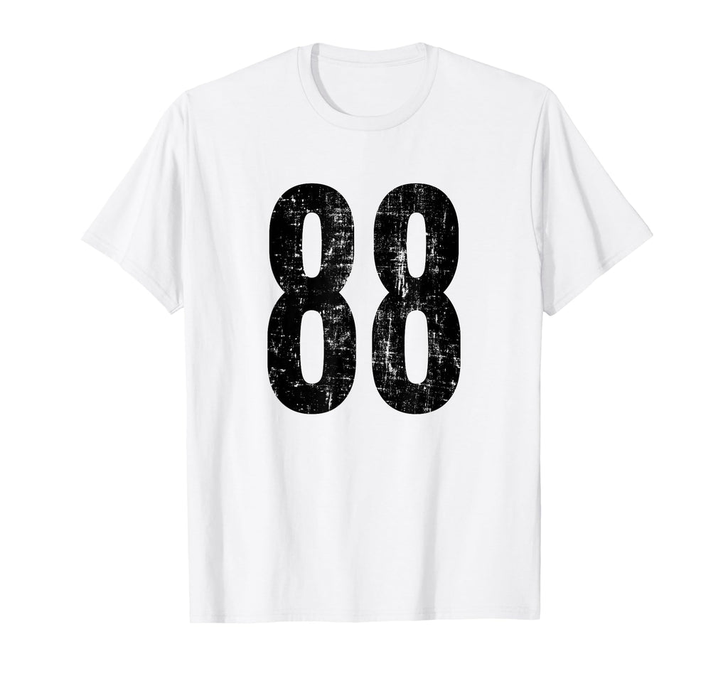 Number 88 Distressed Sport Team T-Shirt - Minimalist Print for Adults